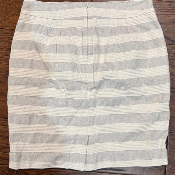 LOFT Ann Taylor Petite Nautical Striped Sailor Skirt Button Front Women 6P - Picture 2 of 5
